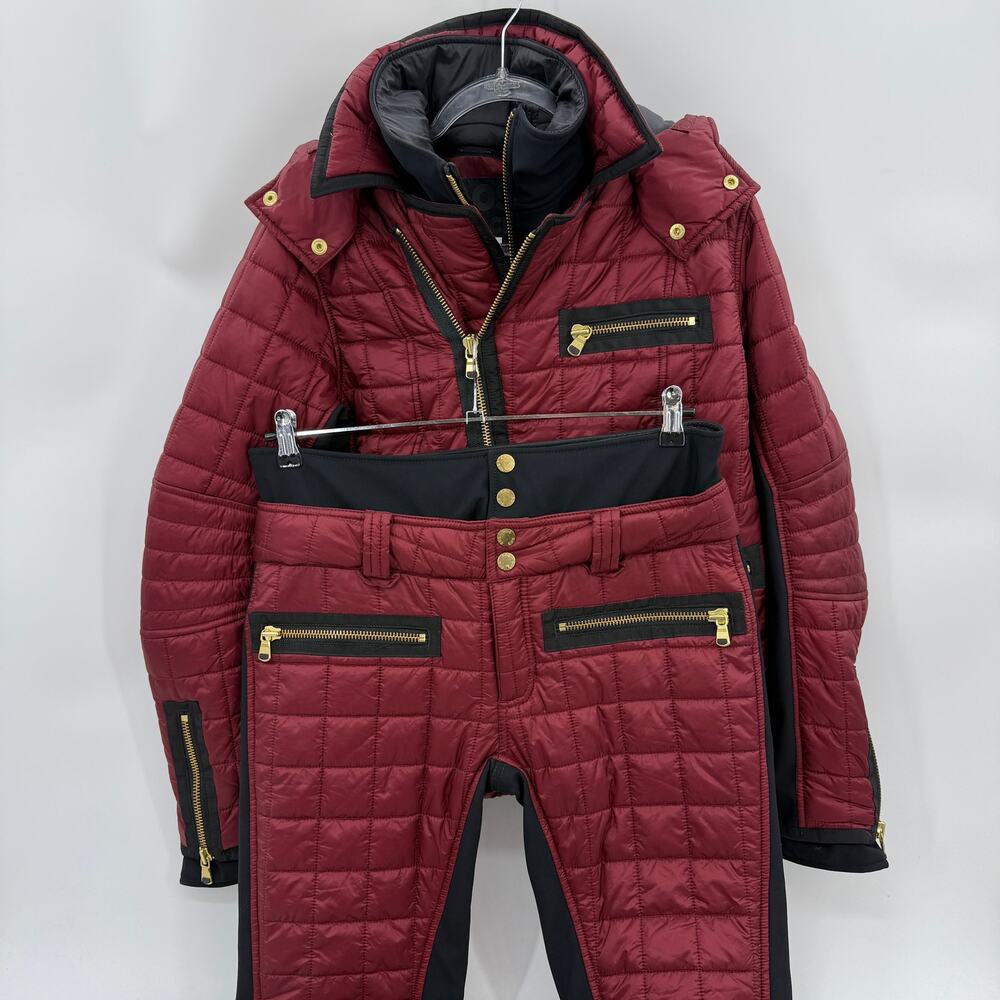 SOS BLACK SNOW Womens Snow Suit Jacket Size XL / Pants L Quilted Edgy Rocker Ski - Picture 1 of 16